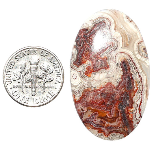 Laguna Lace Agate 23.2x38x4.5 mm Oval Shape Polished Gemstone LS45-08864
