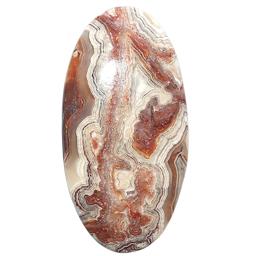 Laguna Lace Agate 21.6x42.15x5.7 mm Oval Shape Polished Gemstone LS45-08865
