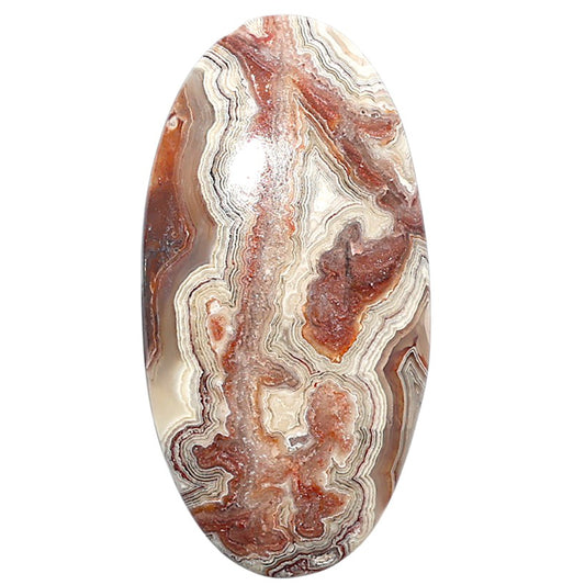 Laguna Lace Agate 21.6x42.15x5.7 mm Oval Shape Polished Gemstone LS45-08865