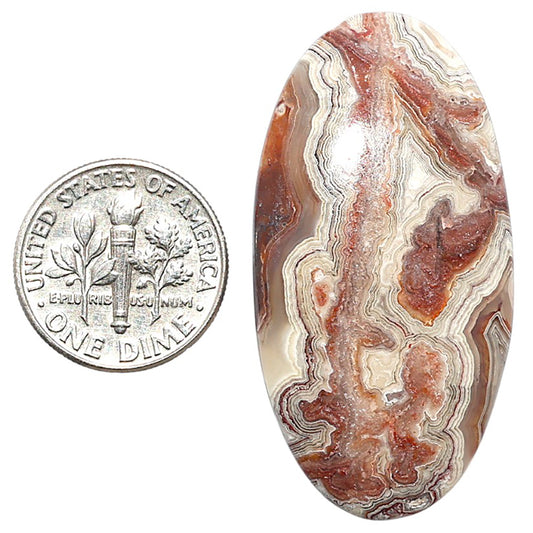 Laguna Lace Agate 21.6x42.15x5.7 mm Oval Shape Polished Gemstone LS45-08865