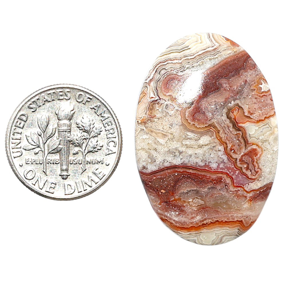 Laguna Lace Agate 22x32.3x5 mm Oval Shape Polished Gemstone LS45-08867