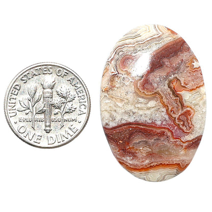 Laguna Lace Agate 22x32.3x5 mm Oval Shape Polished Gemstone LS45-08867