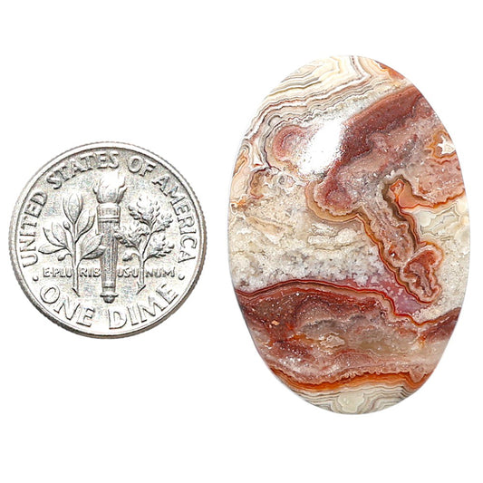Laguna Lace Agate 22x32.3x5 mm Oval Shape Polished Gemstone LS45-08867