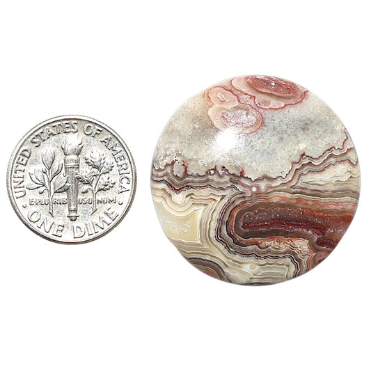 Laguna Lace Agate 28.9x28.9x6 mm Round Shape Polished Gemstone LS45-08868
