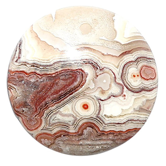Laguna Lace Agate 23.3x23.3x5.7 mm Round Shape Polished Gemstone LS45-08869
