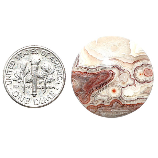 Laguna Lace Agate 23.3x23.3x5.7 mm Round Shape Polished Gemstone LS45-08869
