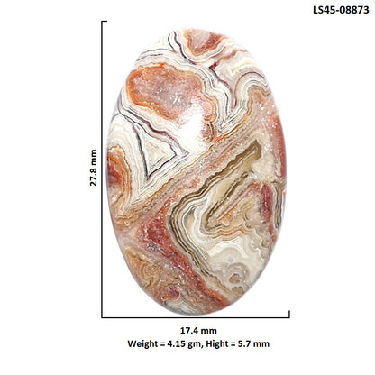 Laguna Lace Agate 17.4x27.8x5.7 mm Oval Shape Polished Gemstone LS45-08873