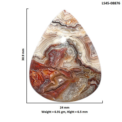 Laguna Lace Agate 24x30.9x6.5 mm Pear Shape Polished Gemstone LS45-08876