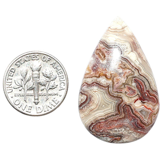 Laguna Lace Agate 22.2x34.6x5.5 mm Pear Shape Polished Gemstone LS45-08881