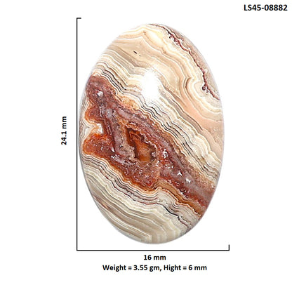 Laguna Lace Agate 16x24.1x6 mm Oval Shape Polished Gemstone LS45-08882
