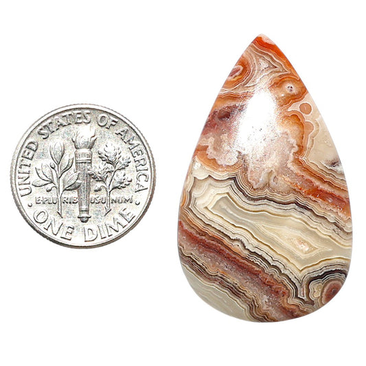 Laguna Lace Agate 21.5x35.3x5 mm Pear Shape Polished Gemstone LS45-08883