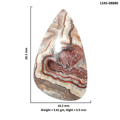 Laguna Lace Agate 16.2x28.1x5.5 mm Fancy Shape Polished Gemstone LS45-08886