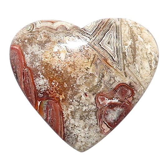 Laguna Lace Agate 25.35x28.4x5.5 mm Heart Shape Polished Gemstone LS45-08887