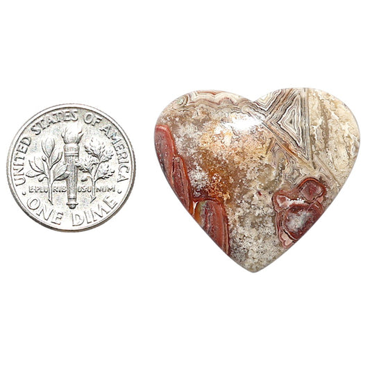 Laguna Lace Agate 25.35x28.4x5.5 mm Heart Shape Polished Gemstone LS45-08887