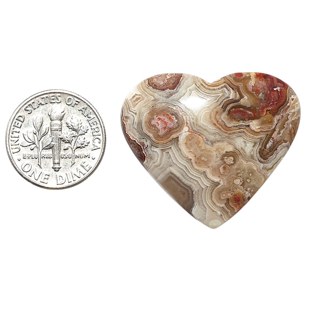 Laguna Lace Agate 27.7x32x5.7 mm Heart Shape Polished Gemstone LS45-08890