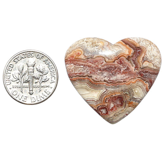 Laguna Lace Agate 27.9x31.2x6 mm Heart Shape Polished Gemstone LS45-08891