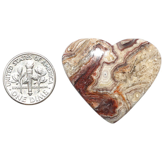 Laguna Lace Agate 28.6x33.45x5.5 mm Heart Shape Polished Gemstone LS45-08892