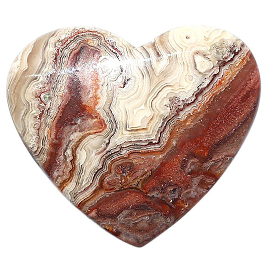 Laguna Lace Agate 29.4x33.8x5.7 mm Heart Shape Polished Gemstone LS45-08893