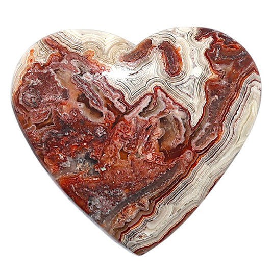Laguna Lace Agate 28.55x31.5x6 mm Heart Shape Polished Gemstone LS45-08894