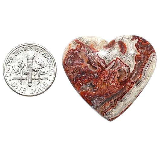 Laguna Lace Agate 28.55x31.5x6 mm Heart Shape Polished Gemstone LS45-08894