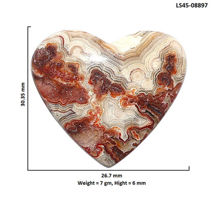 Laguna Lace Agate 26.7x30.35x6 mm Heart Shape Polished Gemstone LS45-08897
