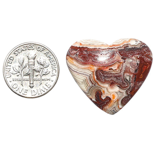 Laguna Lace Agate 24x27.4x5.6 mm Heart Shape Polished Gemstone LS45-08902