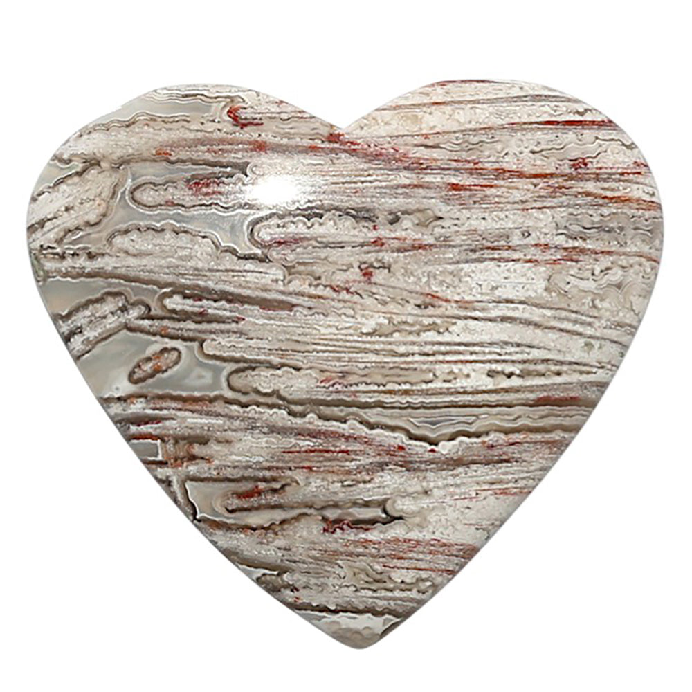 Laguna Lace Agate 31x34.85x6 mm Heart Shape Polished Gemstone LS45-08907