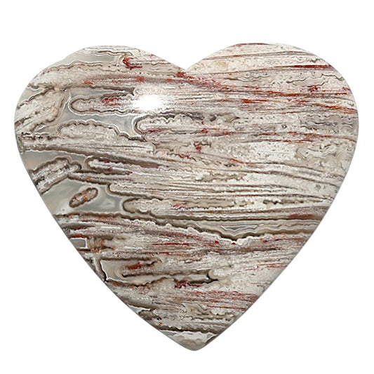Laguna Lace Agate 31x34.85x6 mm Heart Shape Polished Gemstone LS45-08907