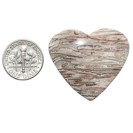 Laguna Lace Agate 31x34.85x6 mm Heart Shape Polished Gemstone LS45-08907