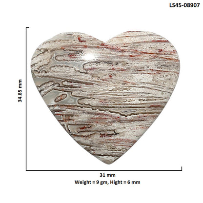 Laguna Lace Agate 31x34.85x6 mm Heart Shape Polished Gemstone LS45-08907