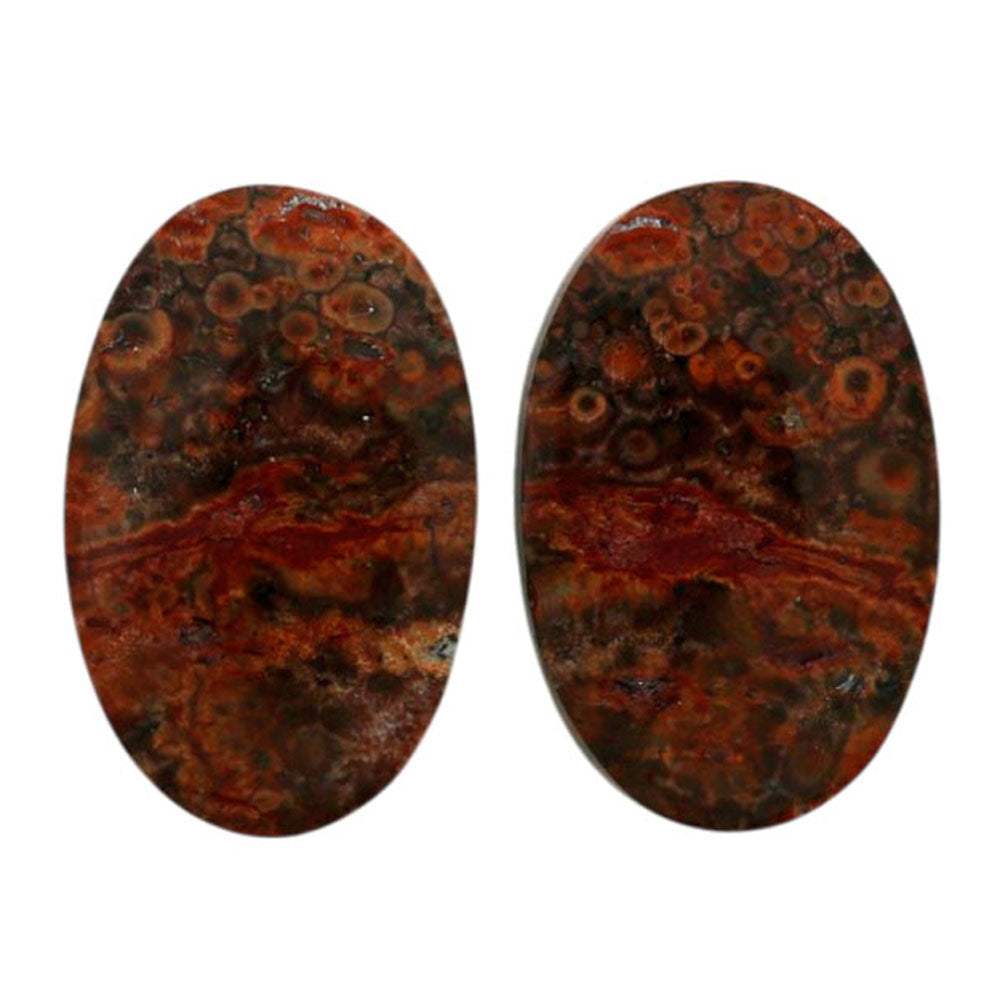 Poppy Jasper Pair 12.9x20.2x4 mm Oval Shape Polished Gemstone LS49-07109