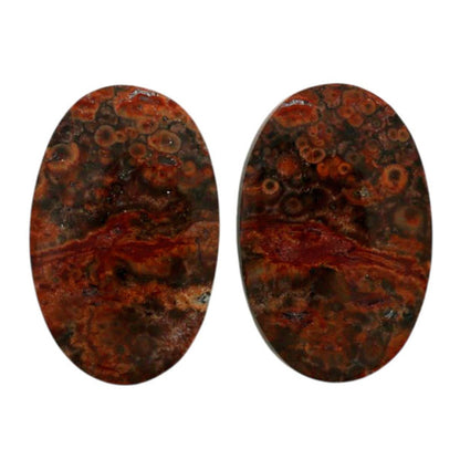 Poppy Jasper Pair 12.9x20.2x4 mm Oval Shape Polished Gemstone LS49-07109