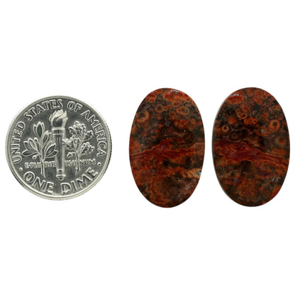 Poppy Jasper Pair 12.9x20.2x4 mm Oval Shape Polished Gemstone LS49-07109