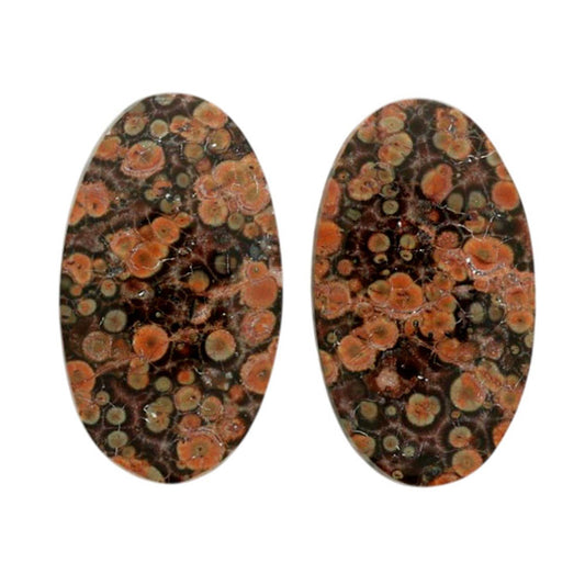 Poppy Jasper Pair 12.8x22.25x4 mm Oval Shape Polished Gemstone LS49-07111