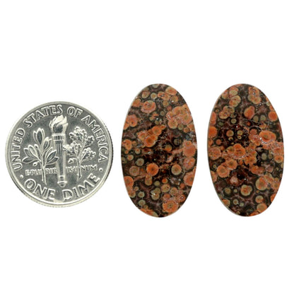 Poppy Jasper Pair 12.8x22.25x4 mm Oval Shape Polished Gemstone LS49-07111