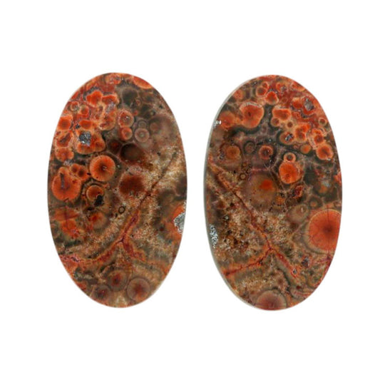 Poppy Jasper Pair 13x21.9x3.2 mm Oval Shape Polished Gemstone LS49-07112