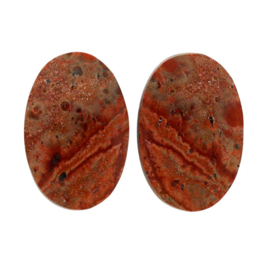 Poppy Jasper Pair 13x19.5x4 mm Oval Shape Polished Gemstone LS49-07113