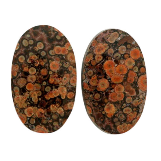 Poppy Jasper Pair 13.1x21.5x3.5 mm Oval Shape Polished Gemstone LS49-07114