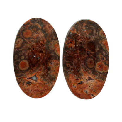 Poppy Jasper Pair 13.6x23.3x4 mm Oval Shape Polished Gemstone LS49-07115