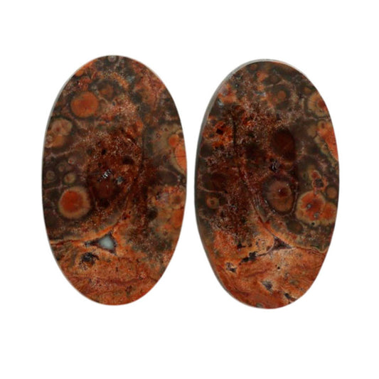 Poppy Jasper Pair 13.6x23.3x4 mm Oval Shape Polished Gemstone LS49-07115