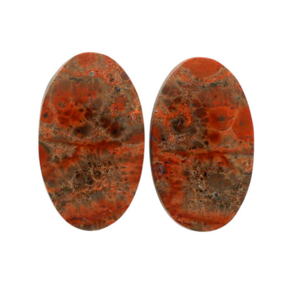 Poppy Jasper Pair 12.5x21.15x3.8 mm Oval Shape Polished Gemstone LS49-07116