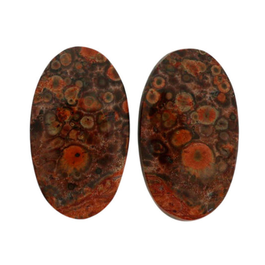 Poppy Jasper Pair 13.7x23.5x4 mm Oval Shape Polished Gemstone LS49-07118