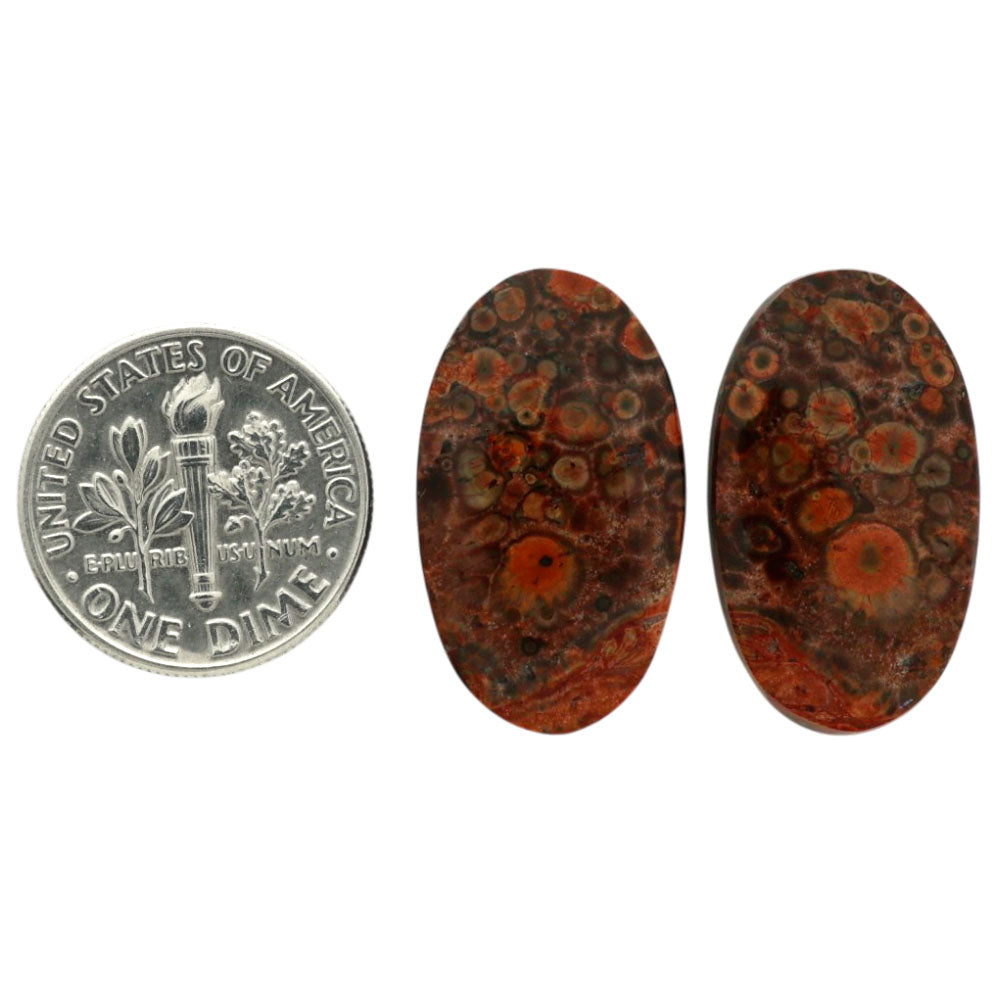 Poppy Jasper Pair 13.7x23.5x4 mm Oval Shape Polished Gemstone LS49-07118