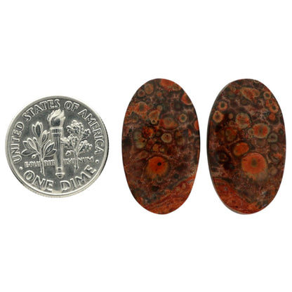 Poppy Jasper Pair 13.7x23.5x4 mm Oval Shape Polished Gemstone LS49-07118