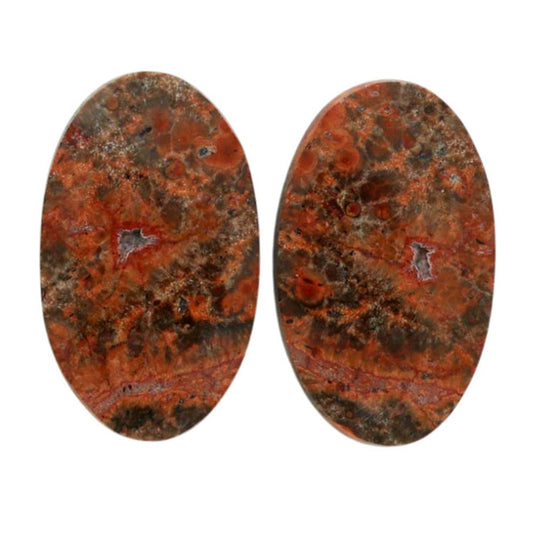 Poppy Jasper Pair 13.8x23x3.5 mm Oval Shape Polished Gemstone LS49-07125