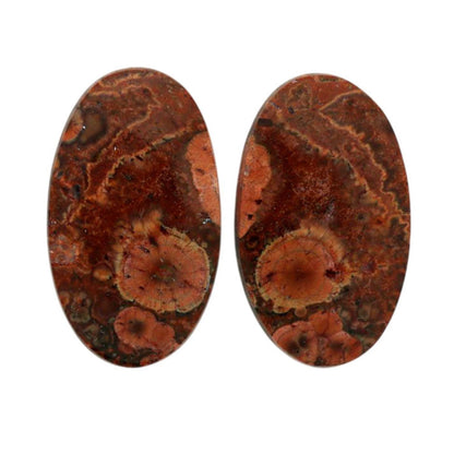 Poppy Jasper Pair 14.3x24.2x3.5 mm Oval Shape Polished Gemstone LS49-07126