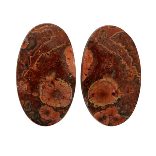 Poppy Jasper Pair 14.3x24.2x3.5 mm Oval Shape Polished Gemstone LS49-07126