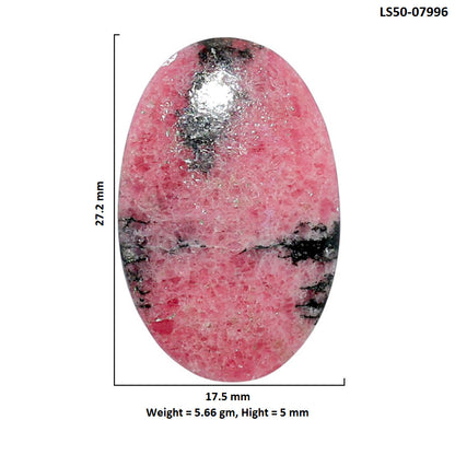 Rhodonite 17.5x27.2x5 mm Oval Shape Polished Gemstone LS50-07996