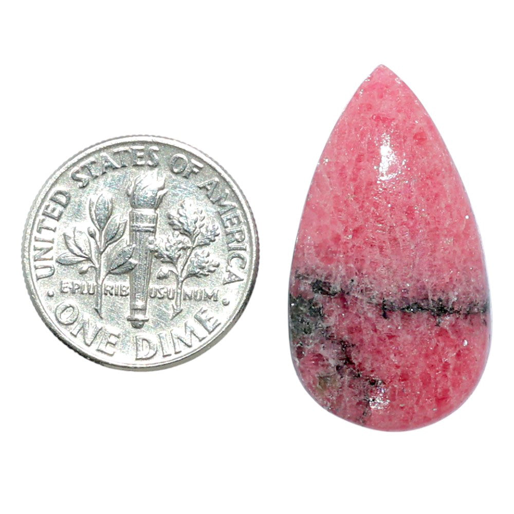Rhodonite 15.2x27.65x5.7 mm Pear Shape Polished Gemstone LS50-07997