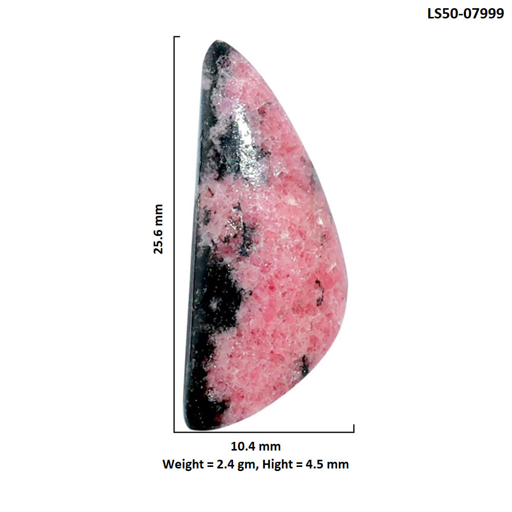 Rhodonite 10.4x25.6x4.5 mm Fancy Shape Polished Gemstone LS50-07999